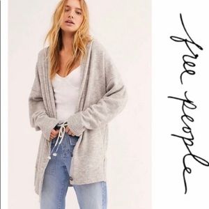 EUC Free People grey oversized cardigan